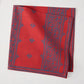Peter Dunham + Hudson Grace Red Fez Stripe Printed Napkin, 100% cotton slub, folded.