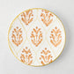 Peter Dunham + Hudson Grace Spice Orange Hand-Painted Jaali Salad Plate with green border.