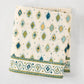 Peter Dunham x Hudson Grace Green Oona Printed Tablecloth, 100% cotton slub, tribal motif, bold border.
