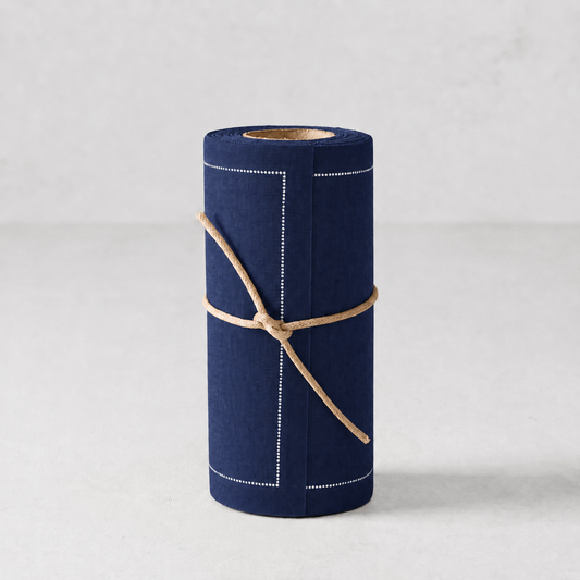 Petrol Blue Tear-Off Cotton Cocktail Napkin/Coaster, Roll of 50