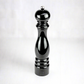Peugeot Paris Black Lacquer 12" Pepper Mill, glossy black beechwood with silver top knob.