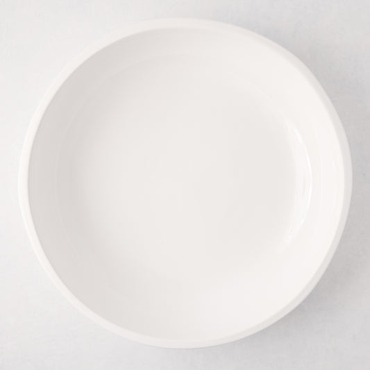 Large, round, white ceramic Piatto Riso serve bowl with a smooth, glazed finish.