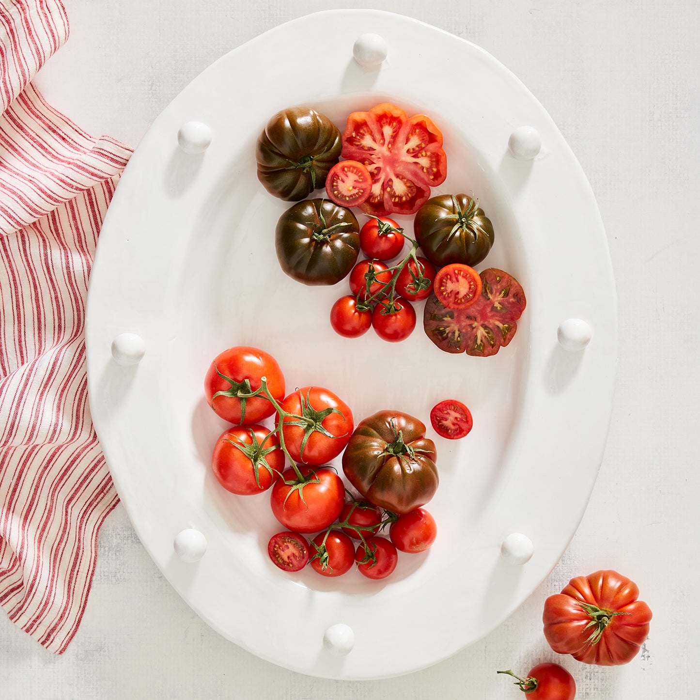 Diane Keaton + Hudson Grace Red Ticking Stripe Linen Napkin