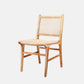 Playa Dining Chair with natural wood frame and woven rattan seat and back.