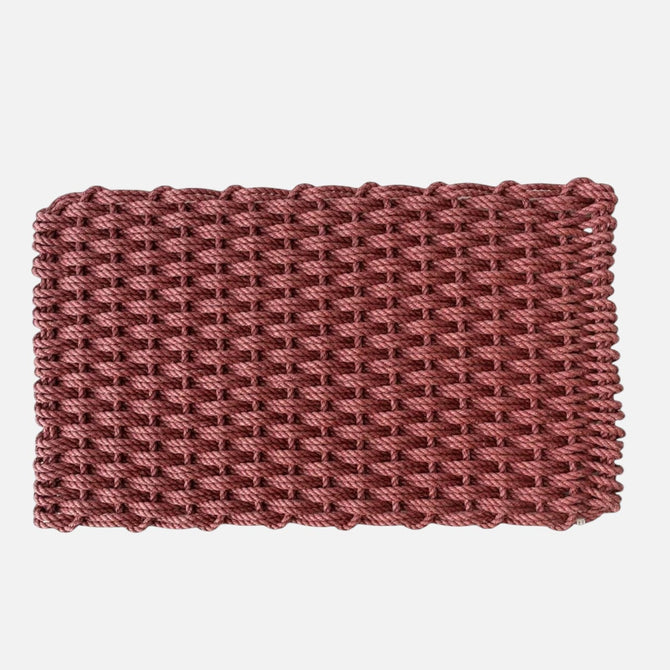 Hudson Grace pomegranate red handwoven braided rope doormat for all-weather outdoor use