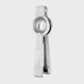 Professional silver aluminum citrus juicer, 9''H x 3''W, with polished finish.
