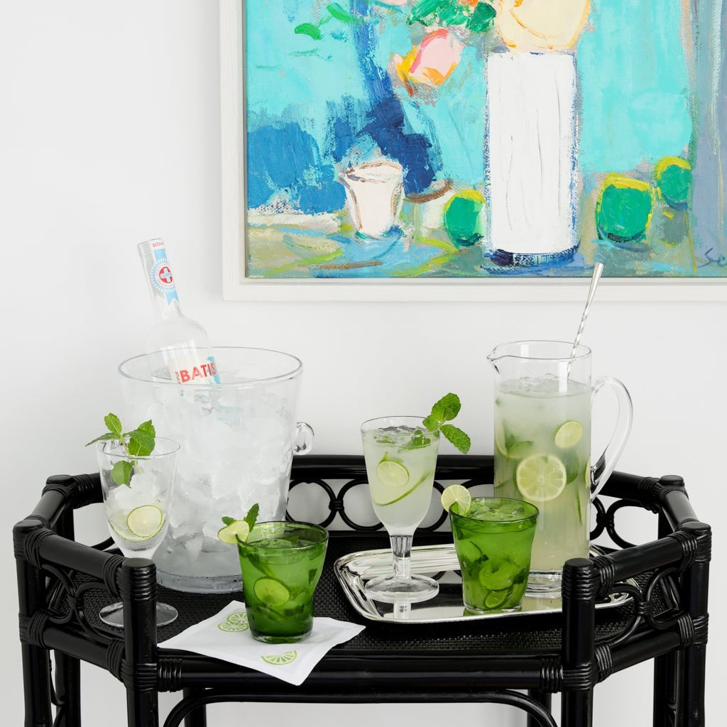 Raelyn Black Rattan Bar Cart - Hudson Grace