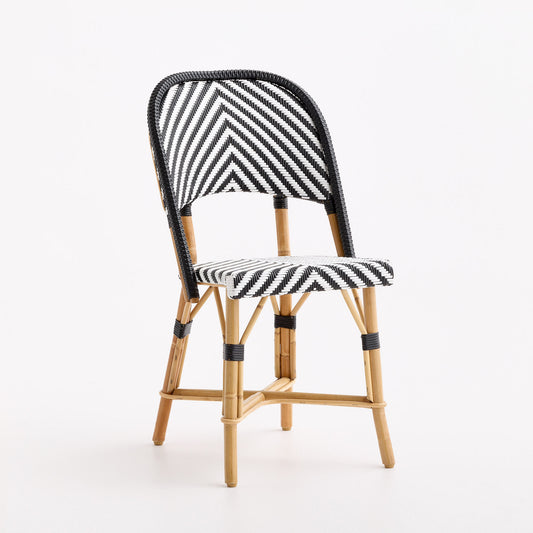 Rattan Chambord Black Chevron Bistro Chair