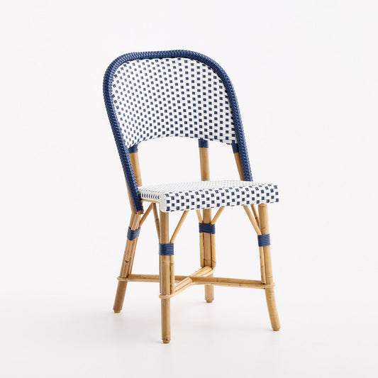 Rattan Chambord Blue Polka Dot Bistro Chair