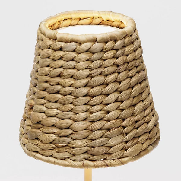 Natural rattan removable lamp shade, 4.5"Dia x 4.5"H, with woven texture.