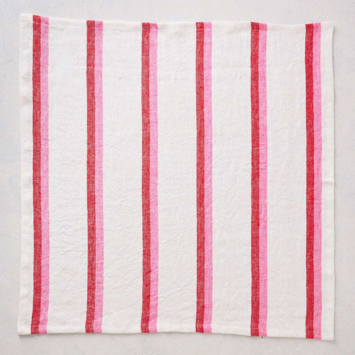 Red and Pink Candy Cane Stripe Linen Napkin 