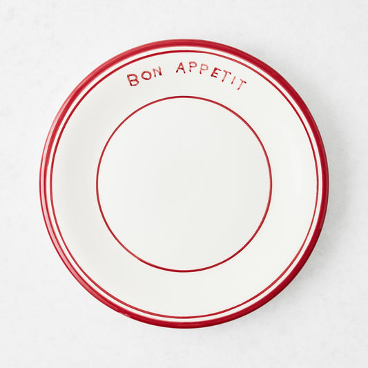Red Bon Appetit Ceramic Salad Plate