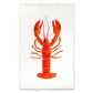 Red Maine lobster watercolor wall art print on textured paper with deckled edges.