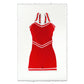 Red vintage swimsuit art print on English watercolor paper, with white trim.