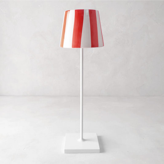 Red Striped Removable Ceramic Lamp Shade