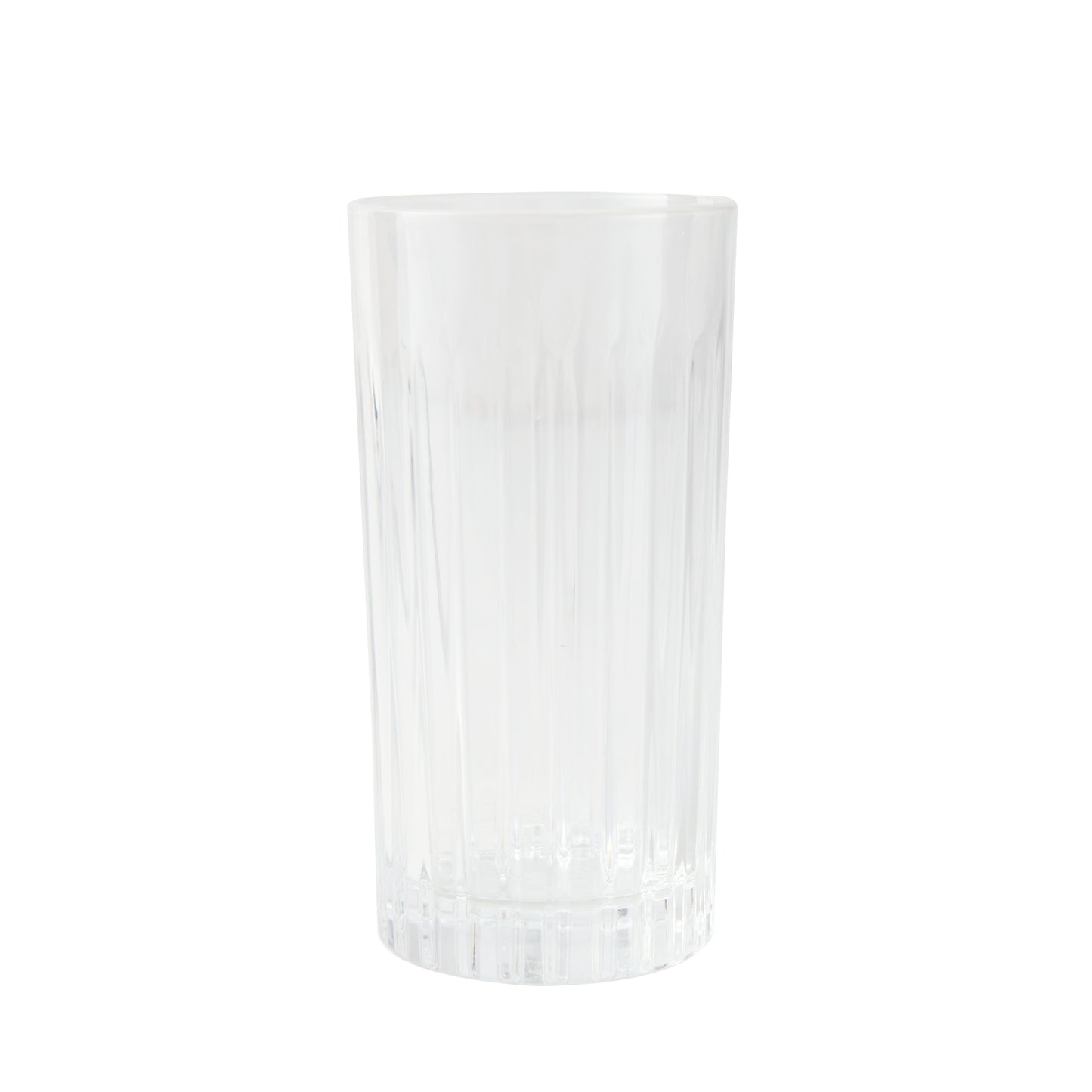Clear Regent Eco-Crystal High Ball Glass, 6"H, with vertical ridges.