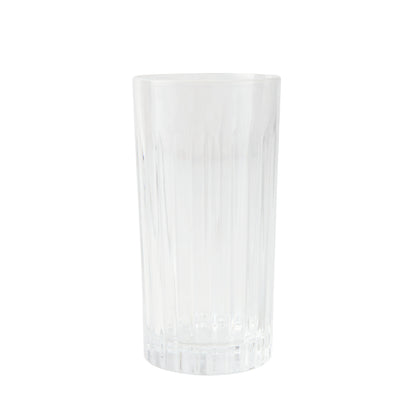 Clear Regent Eco-Crystal High Ball Glass, 6"H, with vertical ridges.