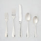 Roma Hotel silverplate 5-piece flatware set with Neo-Baroque style, including forks, knife, and spoons.