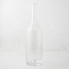 Clear mouth-blown glass Romeo wine carafe with a tall neck and scissor-cut rim.