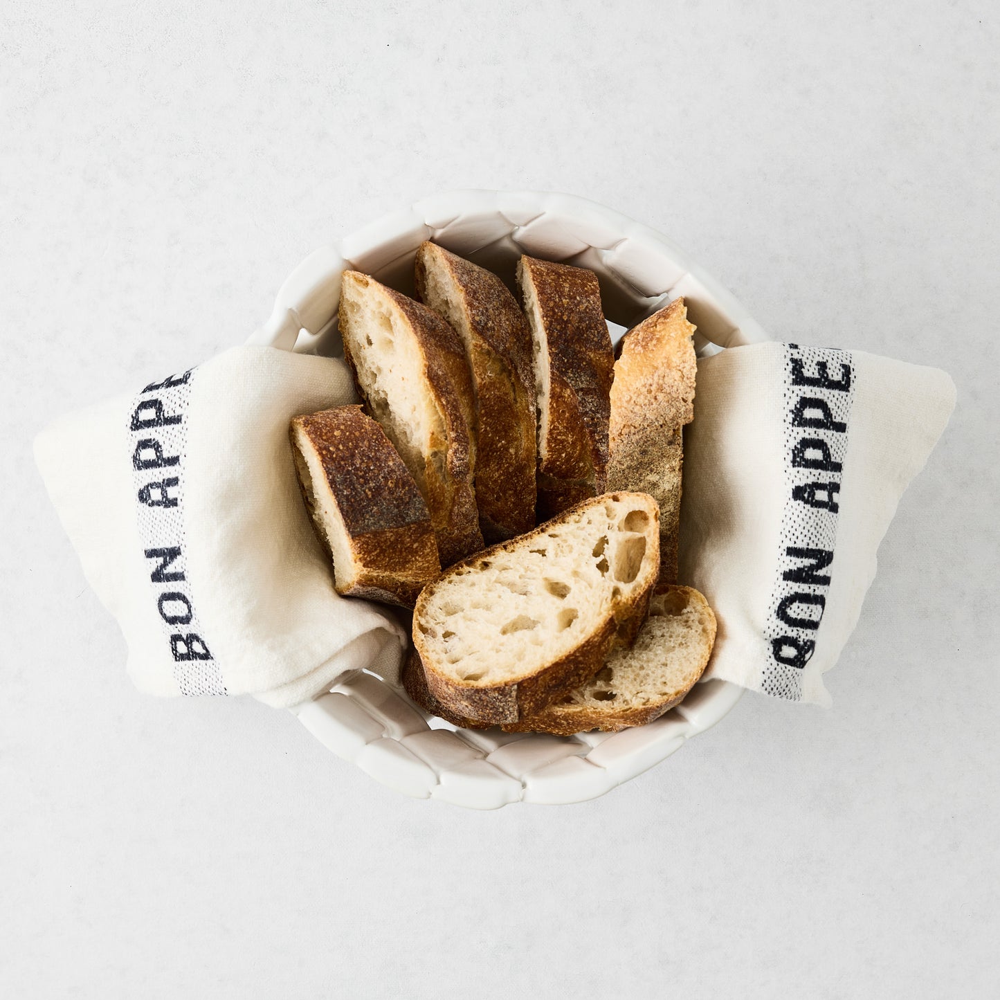 Round Woven Ceramic Bread Basket