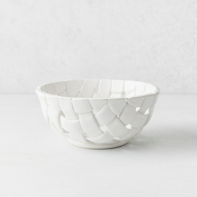 Round Woven Ceramic Bread Basket