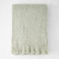 Sage Green Solid Mohair Throw Blanket