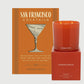 San Francisco Cocktails book and orange Hudson Grace scented candle in a glass vessel with matching gift box.