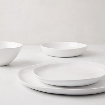 Sandia White Outdoor Melamine Salad Plate, 7.75" diameter, with a matte exterior and glossy interior.