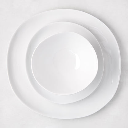 Sandia White Outdoor Melamine Salad Plate, 7.75" diameter, with a matte exterior and glossy interior.