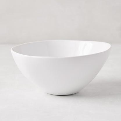 Sandia White Melamine Cereal Bowl, 6"Dia x 3"H, with matte exterior and glossy interior.