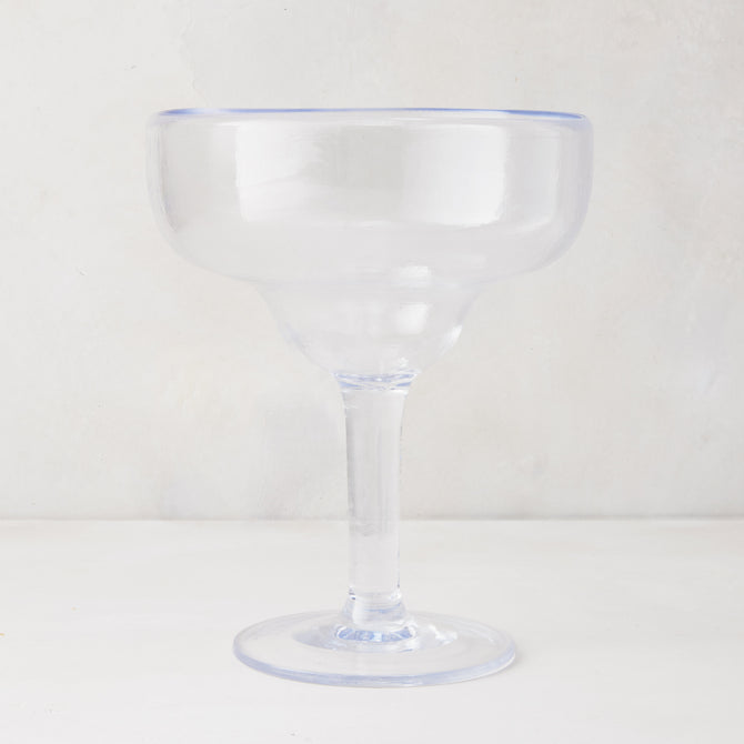 Clear acrylic Seadrift Margarita glass, 18oz, with a wide bowl and sturdy stem.