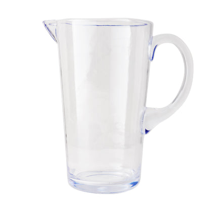 Clear acrylic Seadrift pitcher, 70oz, with a handle and pour spout.