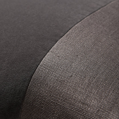 Slate Grey Tonal Wide Velvet Stripe and Linen Pillow, 22" Square.