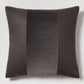 Slate Grey Tonal Wide Velvet Stripe and Linen Pillow, 22" Square, custom made for Hudson Grace.