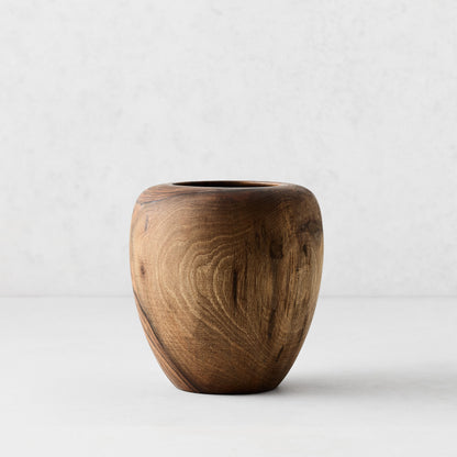 Small Decorative Cedar Wood Vase