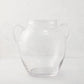 Small clear recycled glass confit vase with decorative handles, 8"Dia x 9"H.