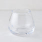 Small Mia Scissor-Cut Round Vase, clear mouth-blown glass with a unique wavy rim.