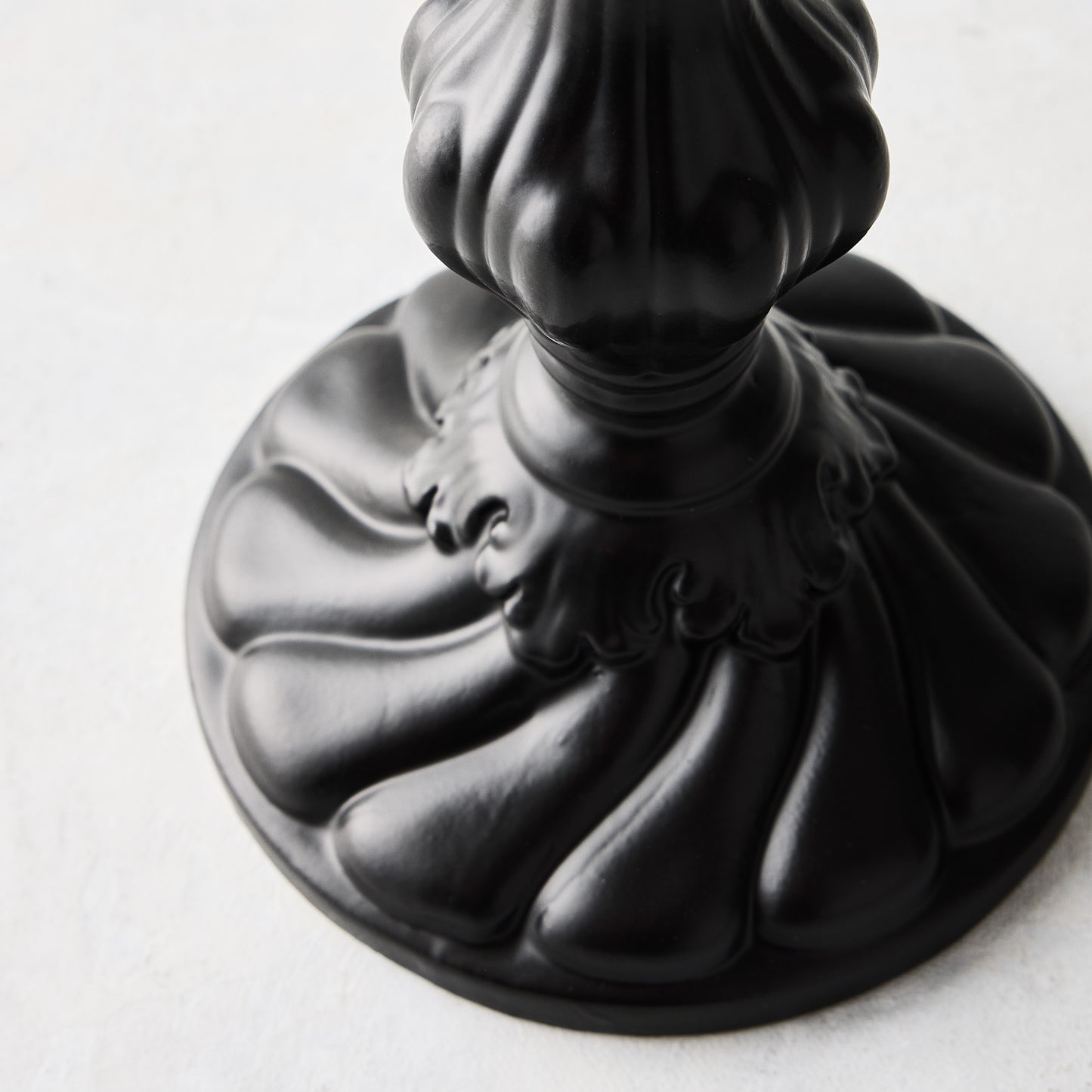 Small Tosca Matte Black Ceramic Candlestick