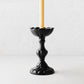 Small Tosca Matte Black Ceramic Candlestick