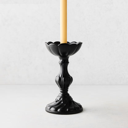 Small Tosca Matte Black Ceramic Candlestick