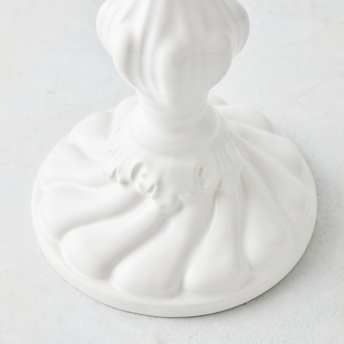 Small Tosca White Ceramic Candlestick