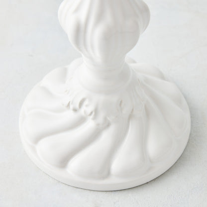 Small Tosca White Ceramic Candlestick