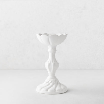 Small Tosca White Ceramic Candlestick