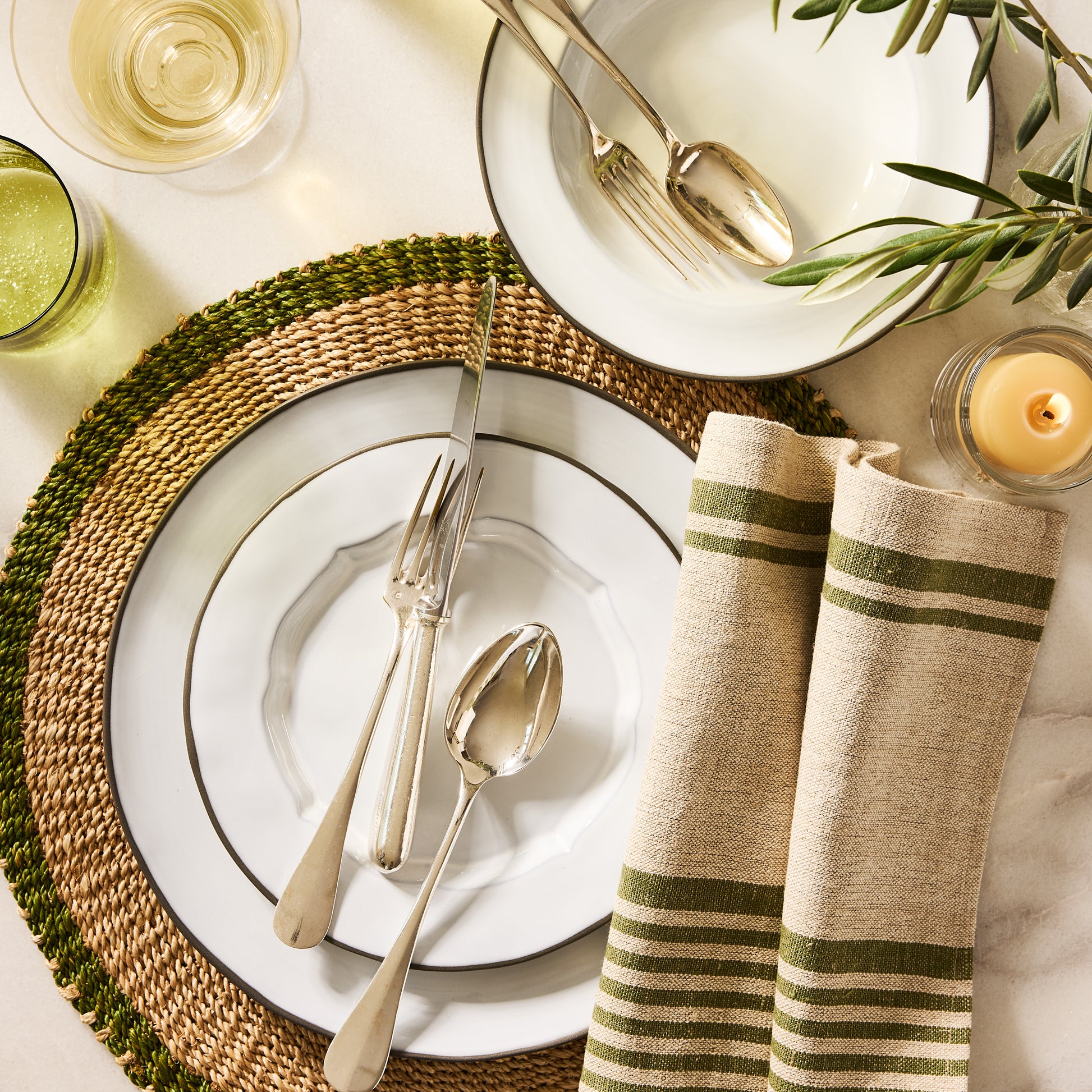 Smoke Grey Stoneware Dinner Plate, two-toned with dark grey unglazed and light grey glazed sections.