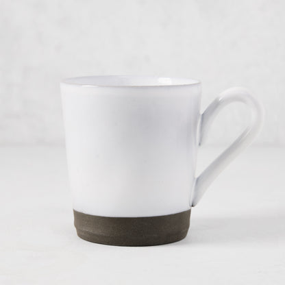 Smoke Grey Stoneware Mug, 12oz, with light grey glazed top and dark grey unglazed base.
