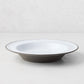 Smoke Grey Stoneware Soup Bowl, two-toned with light grey glazed interior and dark grey unglazed exterior.