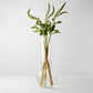 Sofia Glass Vase, 17.5"H, clear mouth-blown glass, traditional shape, with green stems.