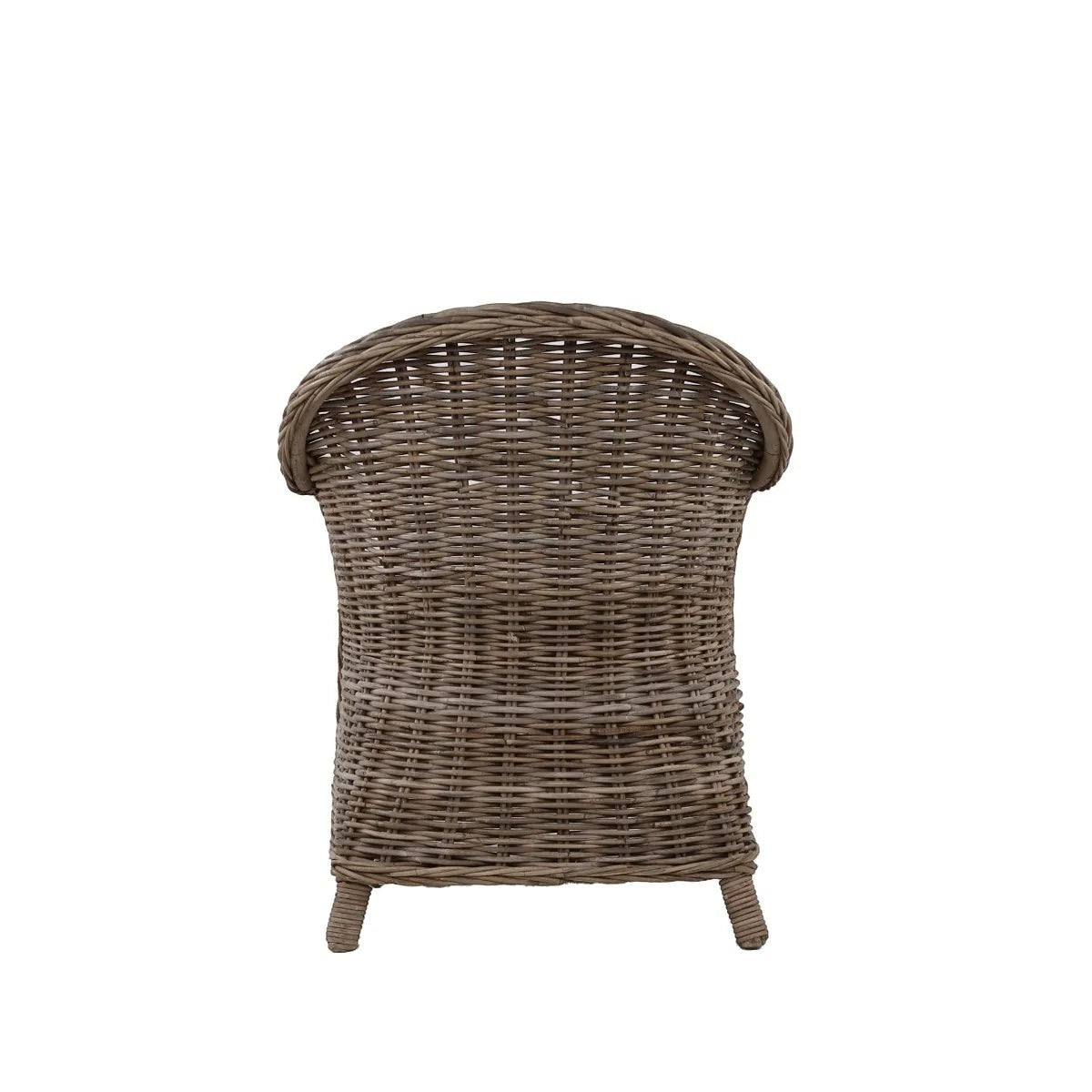Southern French Arm Chair, natural woven rattan, curved back, no cushion visible.
