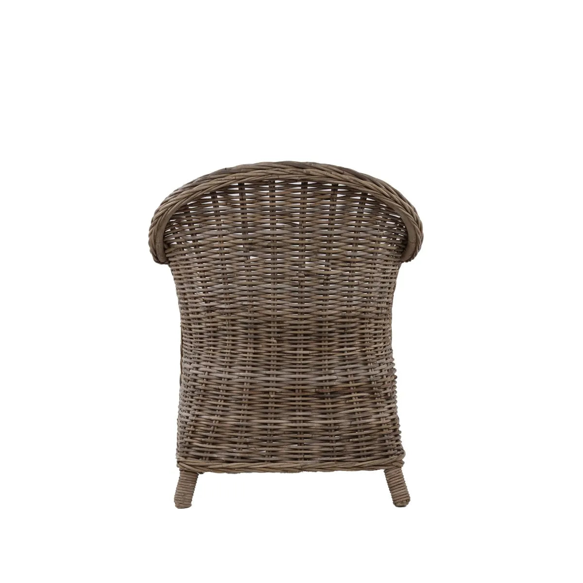 Southern French Arm Chair, natural woven rattan, curved back, no cushion visible.