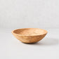 11" spalted maple wood bowl with natural light brown tones and unique dark fungal patterns.